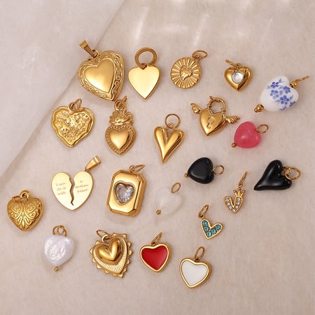 Herz Edelstahl Gold Farbe DIY Anhänger 2