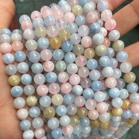 1 String Romantische Serie Süße Rosa Beryll Naturstein Schmuck Perlen