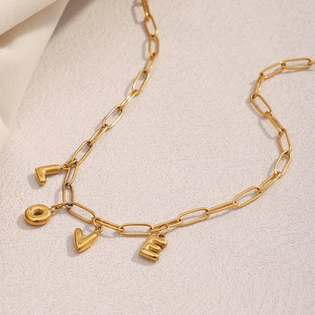 Simple Series DIY Letter Stainless Steel Women's Pendant Necklaces 2