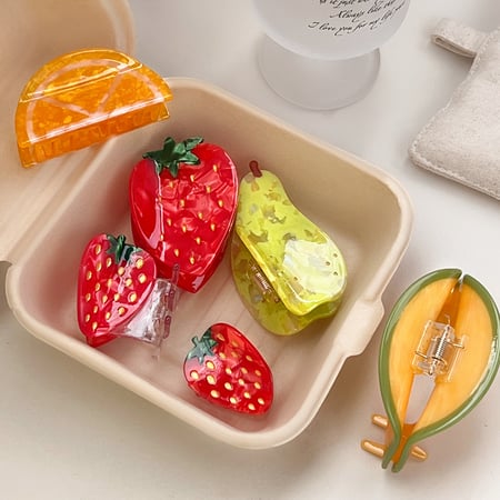 1 Stück Acetat-Haarklammern im Fresh-Style der Fruit Series für Damen 2