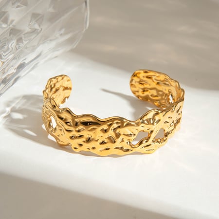 Retro-Armbänder aus massivem Edelstahl in Goldfarbe 2