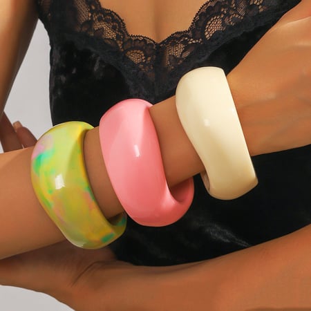 1 Piece Classic Series Casual Geometric Resin Women's Bangles