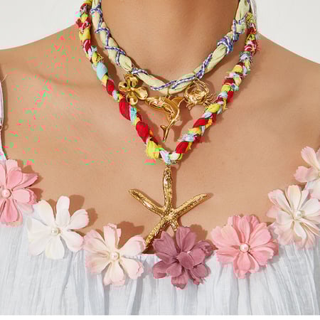 1 Paar Damen-Halsketten mit Anhänger aus der Romantic Series Daily Turtle aus Edelstahl in Gold 2