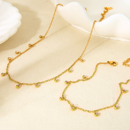 Simple Series Daily Stainless Steel  Women's Necklaces Display Set 2