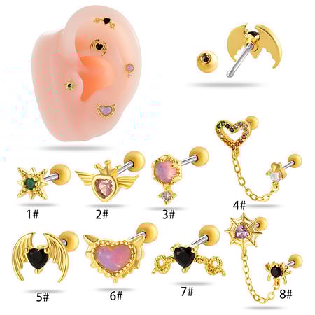 1 Piece Delicate Spider Titanium Steel Zircon Women's Stud Earrings