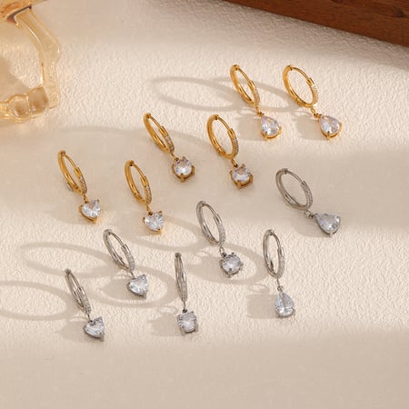  style stainless steel gold color drop earrings 2