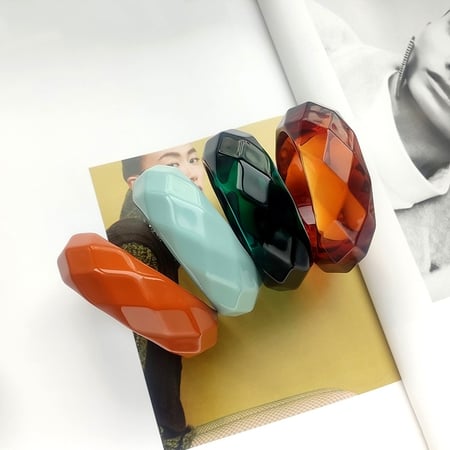1Piece  French - style Wide - brimmed Sophisticated Acrylic Women's Bracelets 2