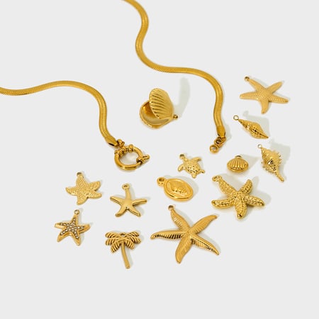 1 Paar Classic Series Retro Schildkröte Edelstahl Gold Farbe Unisex Anhänger