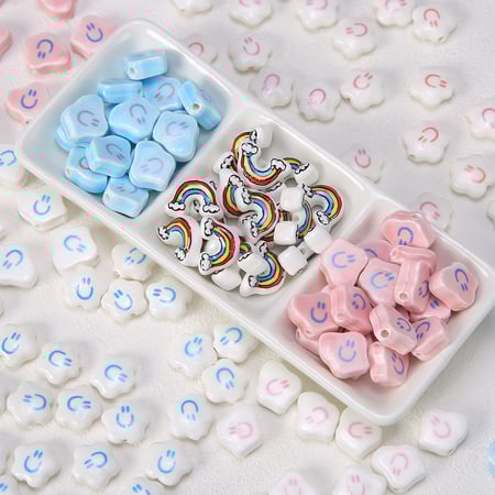 1 Piece Smiling Face Ceramics DIY Jewelry Bead 2