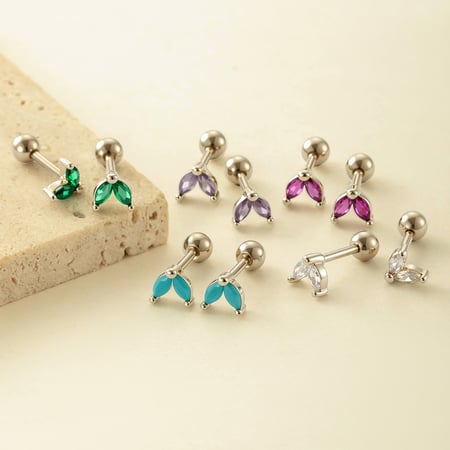 Copper Gold Color  Zircon Piercings Earrings