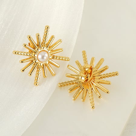 Stainless Steel Gold Color Stud Earrings