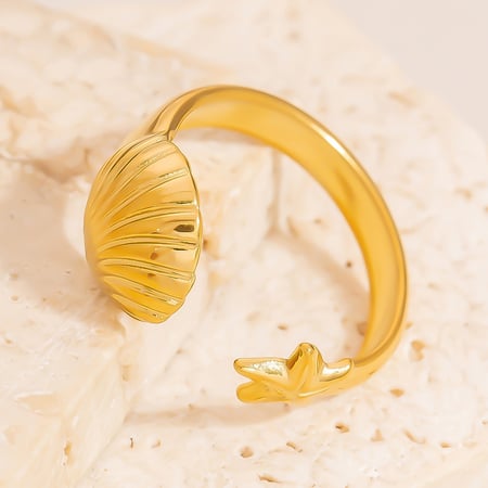 Simple Series Casual Turtle Stainless Steel  Gold Color  Statement Rings 2