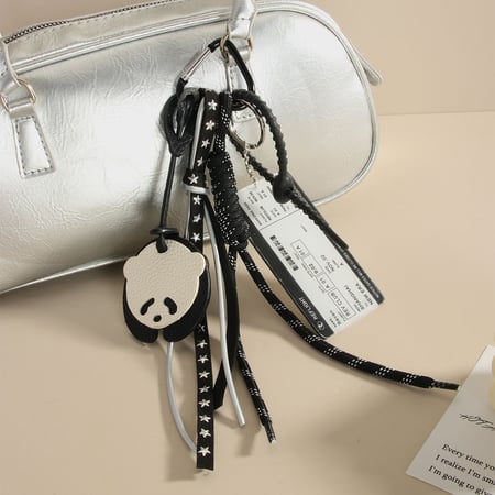 Retro stijl panda-vormige PU accessoires dames tas bedels 2