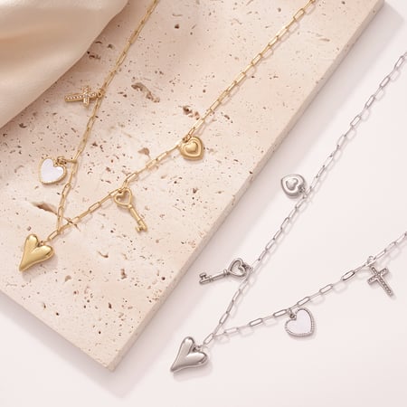 Sophisticated Heart Stainless Steel Gold Color Women's Pendant Necklaces
