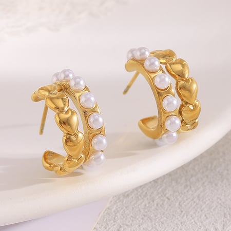 Simple Series Elegant Solid Color Stainless Steel Women's Hoop Earrings 2