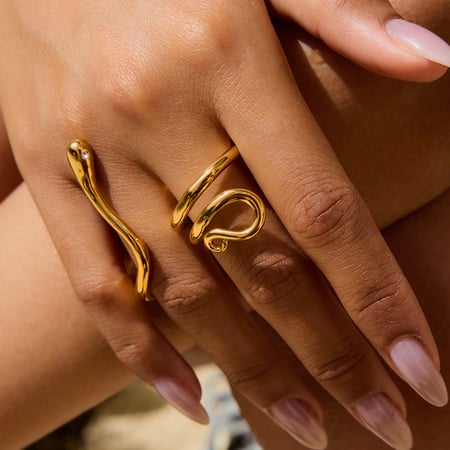 style schlange edelstahl gold farbe statement ringe 2