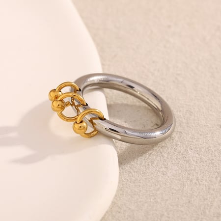 Simple Series Elegant Solid Color Stainless Steel Single Rings