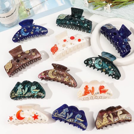 1 Piece High - end Ocean Series Acrylic Women's Hair Clips 2