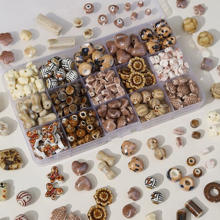 1 Piece Brown Series Ceramics DIY Jewelry Bead 2