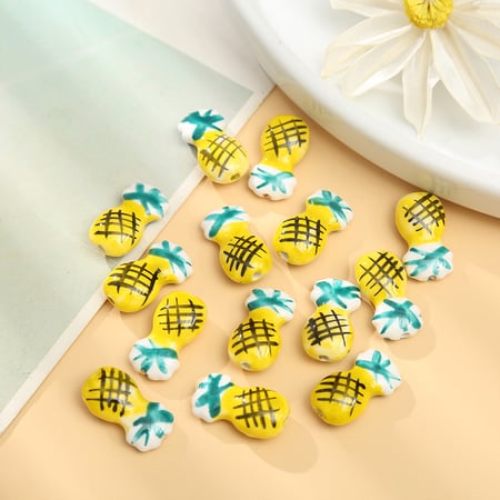 1 pièce de perle en céramique ananas pour bijoux à faire soi-même 2