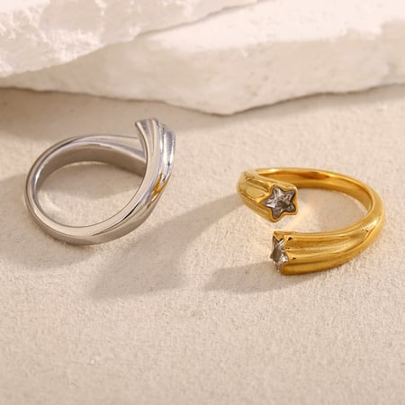 1 Piece Simple Series Daily  Stainless Steel Women's Gemstone Rings 2