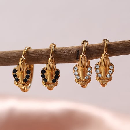 Heart Stainless Steel Gold Color Hoop Earrings