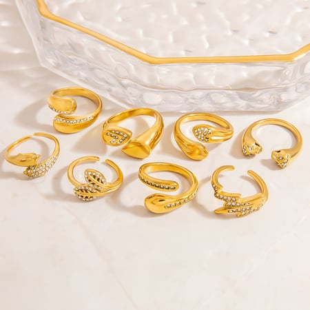 Simple Series Casual Geometric Stainless Steel  Gold Color  Minimalist Rings 2
