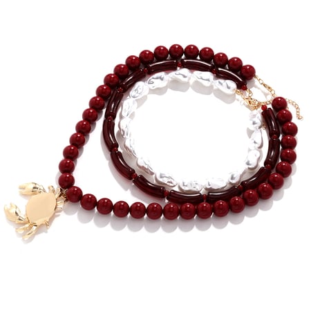 Crab Layered Beaded Necklaces