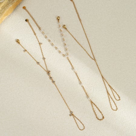 1 paar eenvoudige serie elegante ketting roestvrij staal goudkleurige dames armbanden