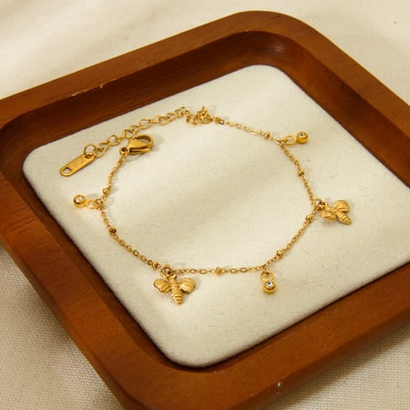 Pulseras de acero inoxidable con mariposas coloridas y de moda para mujer 2