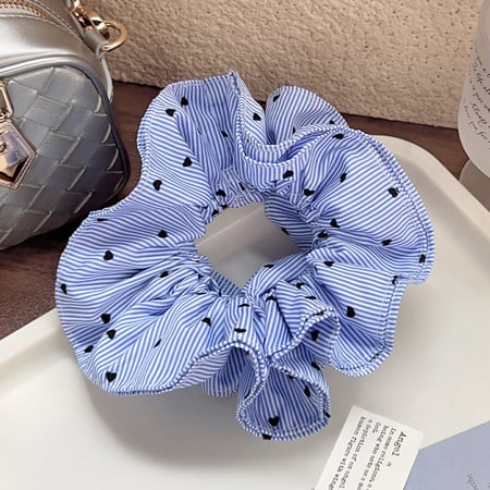 1 Stück Simple Series Elegante Streifen Stoff Damen Scrunchies 2