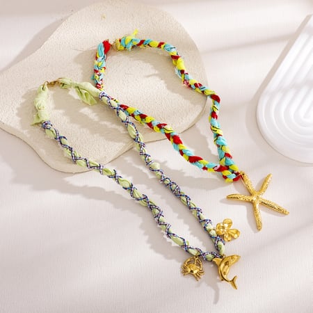 1 Paar Damen-Halsketten mit Anhänger aus der Romantic Series Daily Turtle aus Edelstahl in Gold