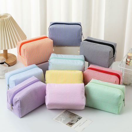 1 Piece Simple Series Daily  Striped Women's Makeup Bags 2