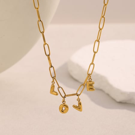 Simple Series DIY Letter Stainless Steel Women's Pendant Necklaces