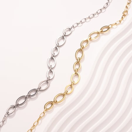 Modern Oval Chain Stainless Steel Gold Color Women's Chain Necklaces