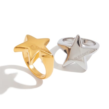 Star Stainless Steel  Gold Color  Minimalist Rings 2
