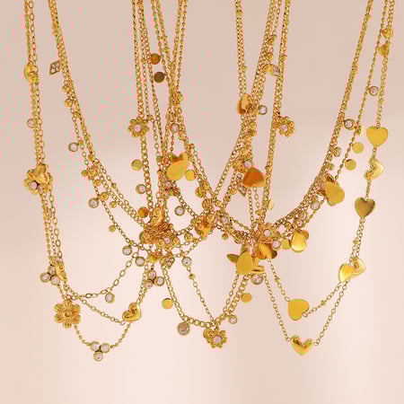 1 Pair Simple Series Daily Solid Color Stainless Steel Women's Chain Necklaces 2