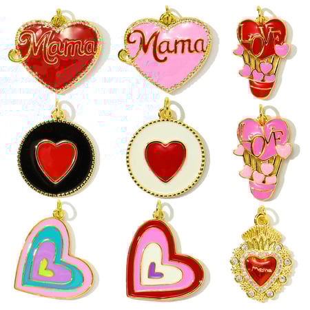 1 Piece Romantic Series DIY Heart Stainless Steel Gold Color Women's Pendants 2