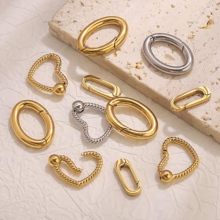 1 Piece DIY Geometric Clip Stainless Steel Jewelry Closures