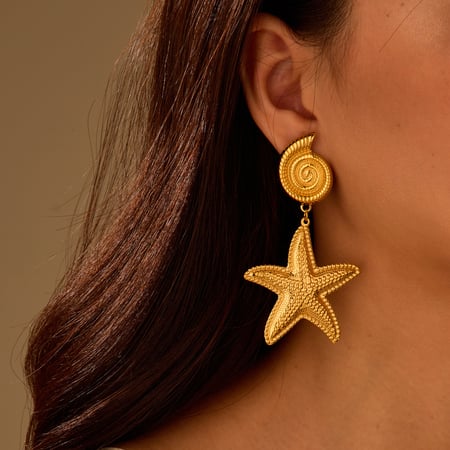 Urlaubsschildkröte Edelstahl Goldfarben Damen Ohrhänger 2