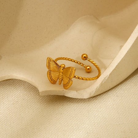 Elegant Animal Stainless Steel  Gold Color  Women's Adjustable Rings 2