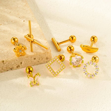 1 pieza de piercings de cobre y circonita 2