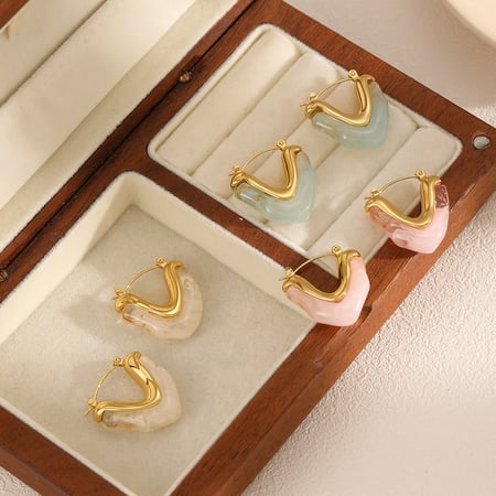 1 Pair Romantic Heart Hoop Earrings