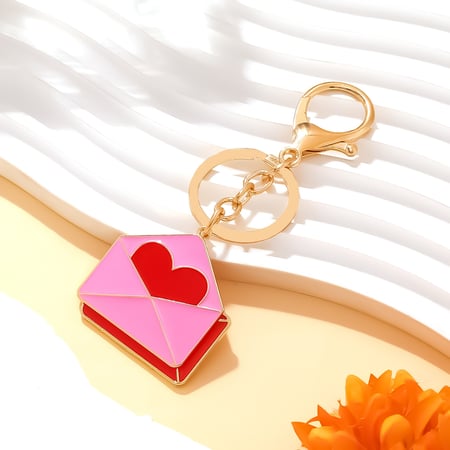 1 Piece Sweet Envelope Alloy Keychain