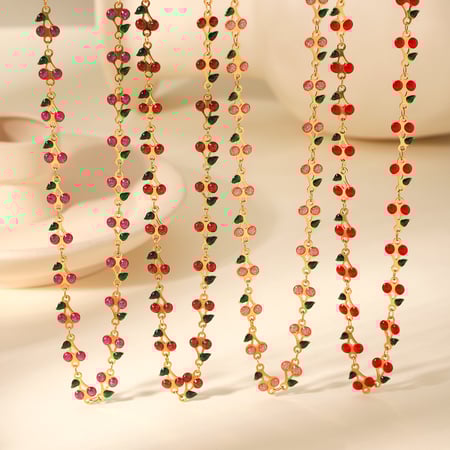 Sweet Plant Stainless Steel  Gold Color  Women's Chain Necklaces 2