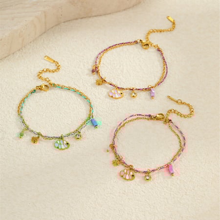 Bracelets à breloques simples en acier inoxydable pour femmes, motif animal de vacances
