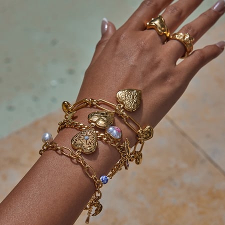 1 Piece Delicte Heart Stainless Steel Gold Color Women's Charm Bracelets