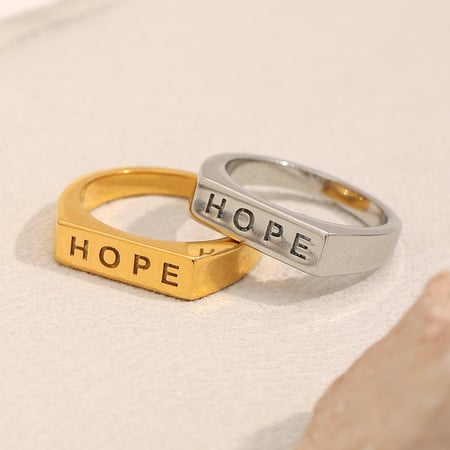 1 Piece Letter Gold Color Women's Single Rings
