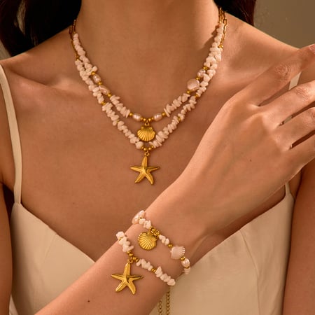 Urlaub Geometrische Edelstahl Gold Farbe frauen Anhänger Halsketten 2