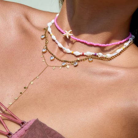 1 Piece Vacation Shell Stainless Steel Gold Color Women's Pendant Necklaces